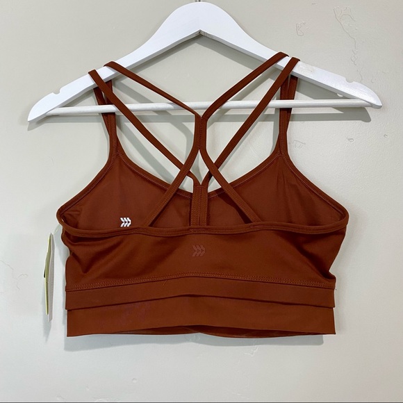 All In Motion Women’s Light Support Longline Sports Bra Russet Size Small NWT - Picture 4 of 6